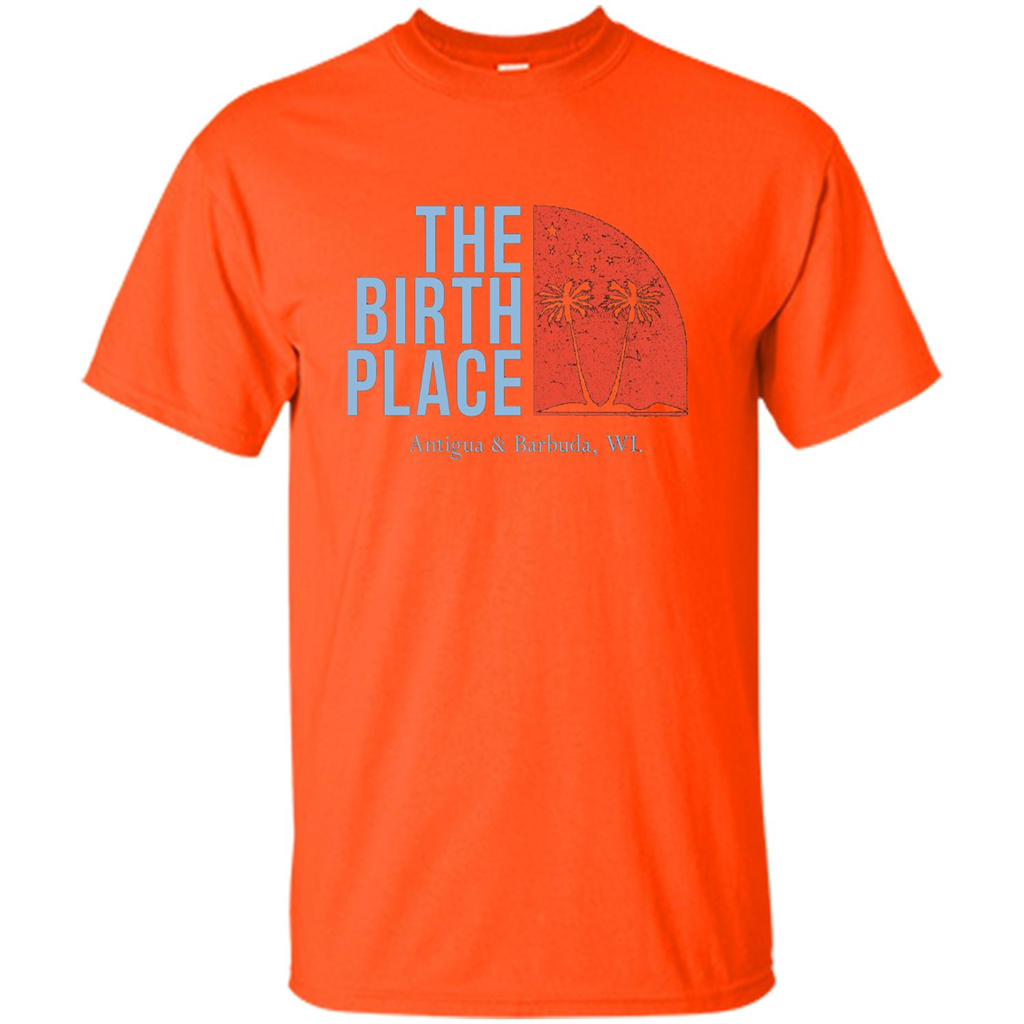 The Birth Place Antigua and Barbuda, WL T-shirt Orange