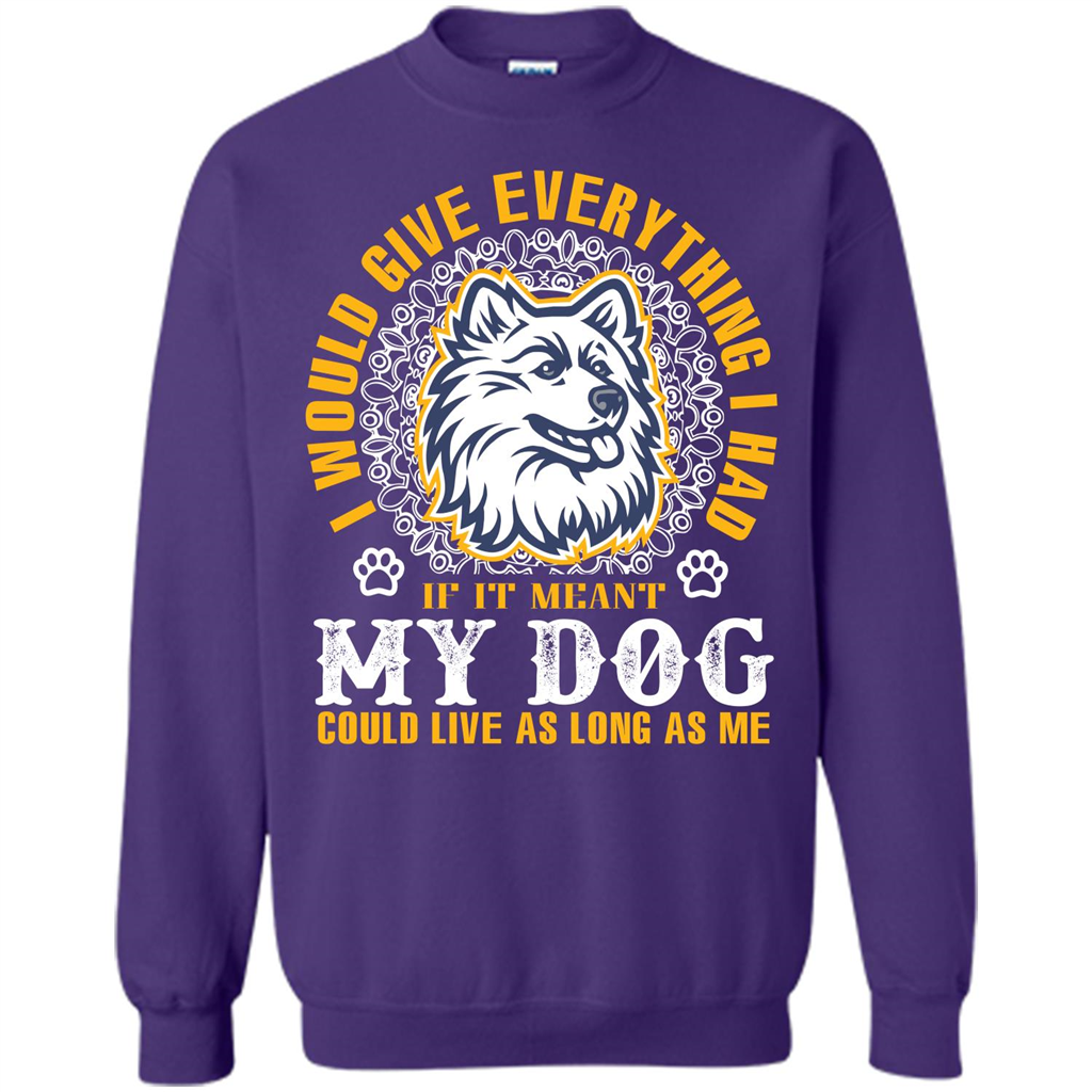Dog T-shirt My Dog Could Live As Long As Me T-shirt Purple