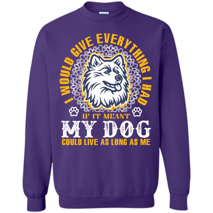 Dog T-shirt My Dog Could Live As Long As Me T-shirt Purple