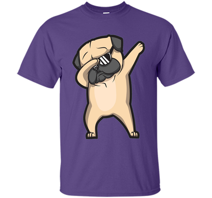 Dog T-shirt Dabbing Pug T-shirt Purple