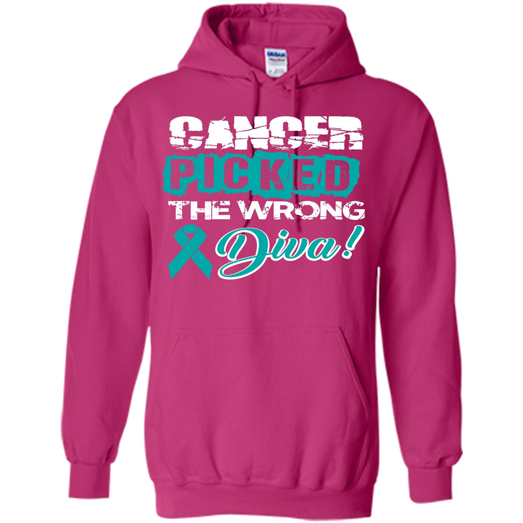 Cancer Awareness T-shirt Cancer Picked The Wrong Diva T-shirt Heliconia