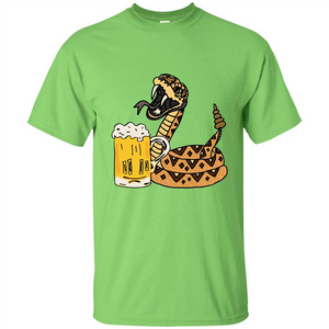 Smiletodaytees Funny Rattlesnake Drinking Beer T-shirt