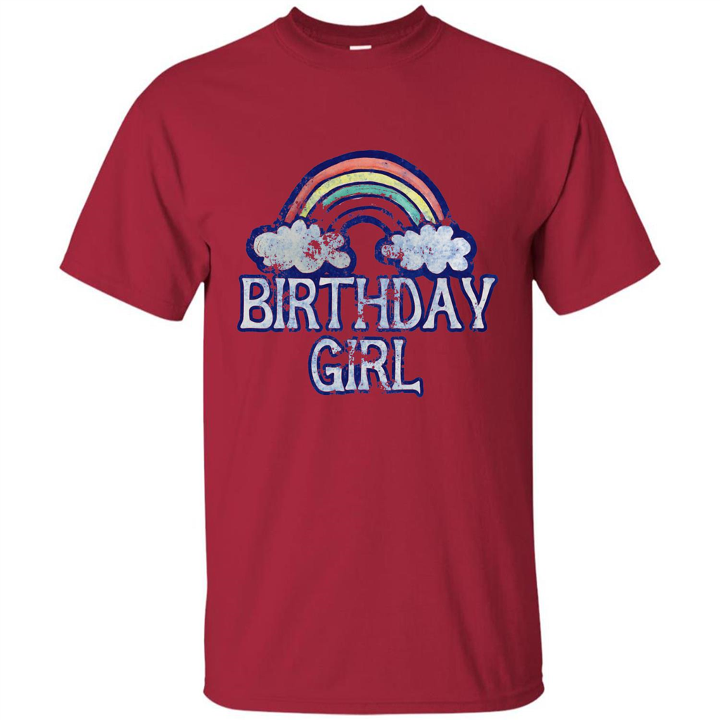 Birthday Girl Rainbow T-shirt Cardinal