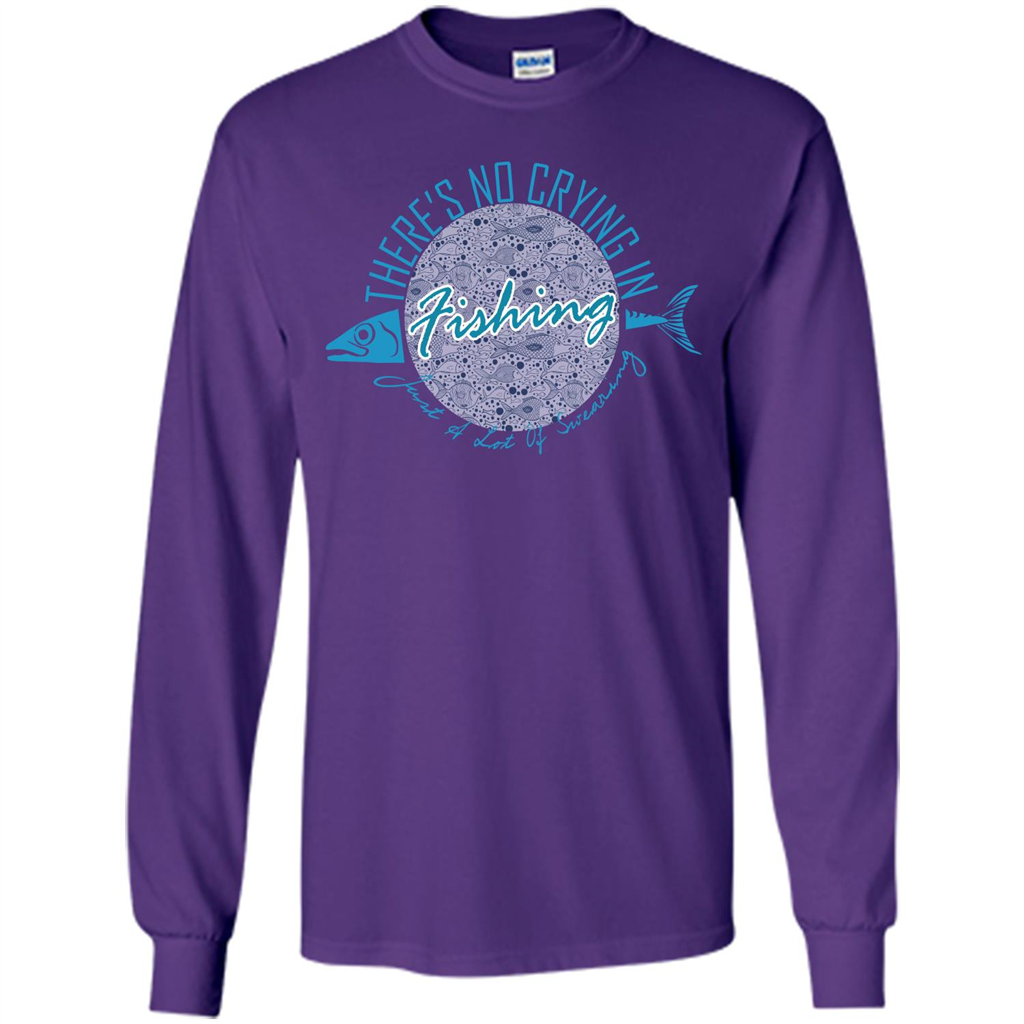 Fishing T-shirt No Crying Fishing Purple