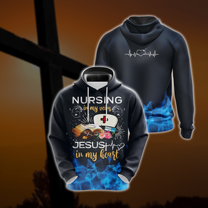 Nursing In My Veins Jesus In My Heart Unisex 3D Hoodie