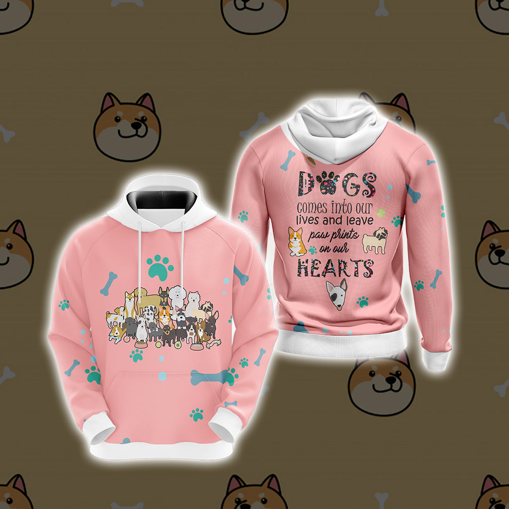 Dogs Comes Into Our Lives And Leave Paw Prints On Our Hearts 3D Hoodie