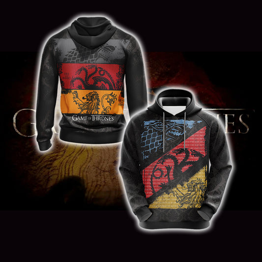 Game Of Thrones - Stark, Targaryen, Lannister Unisex 3D Hoodie