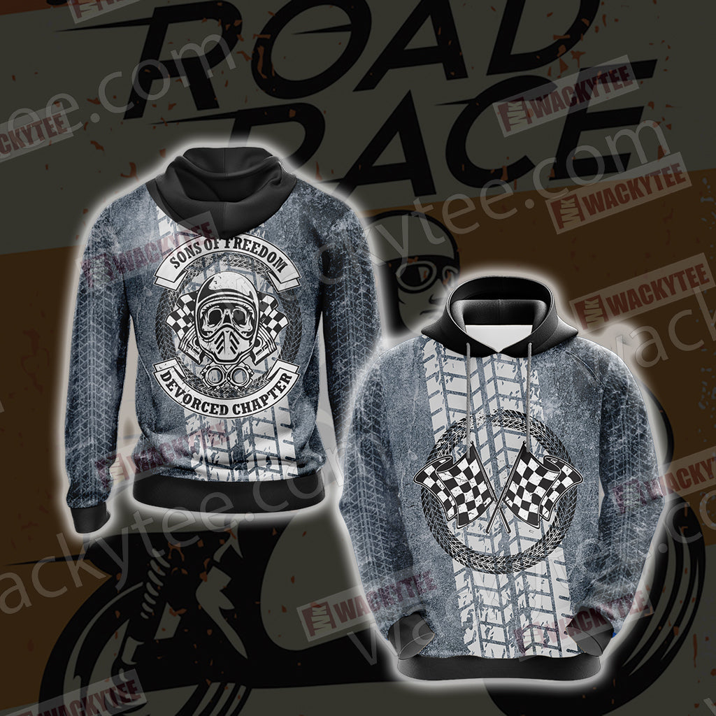 Biker Sons Of Freedom Devorced Chapter Unisex 3D Hoodie