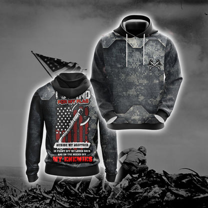 Veteran I Stand For My Flag Unisex 3D Hoodie
