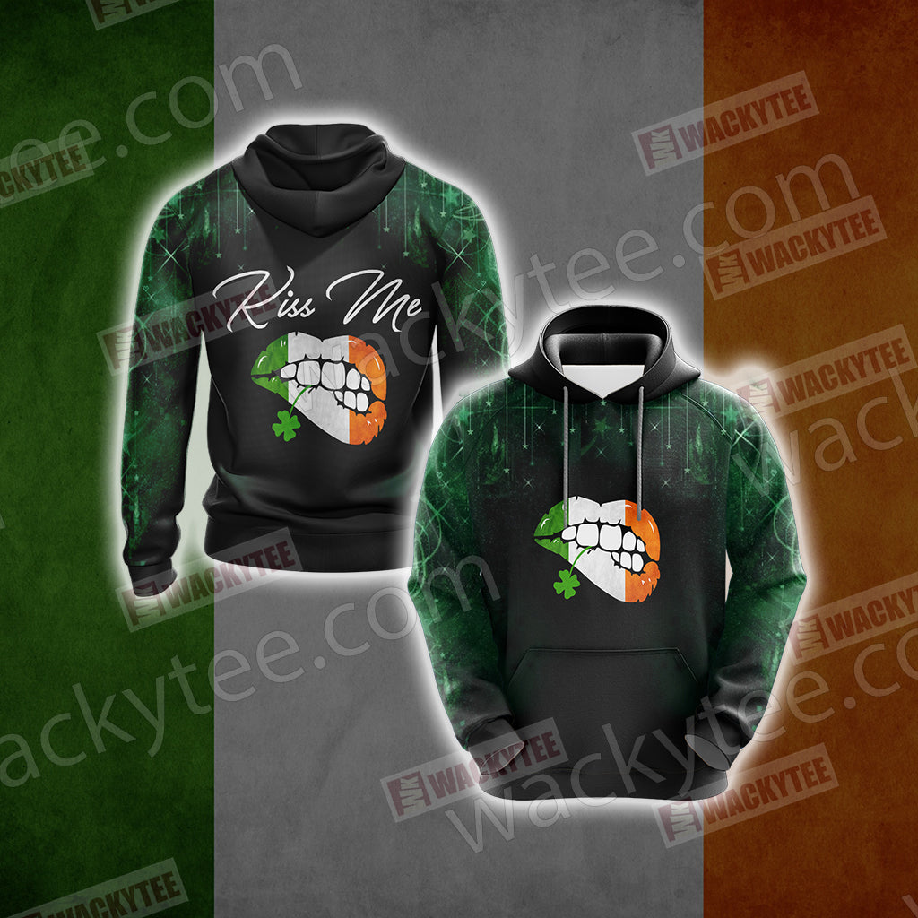 Irish Flag Kiss Me Saint Patrick's Day Unisex 3D Hoodie