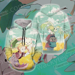 Digimon Terriermon And Lopmon 3D Hoodie