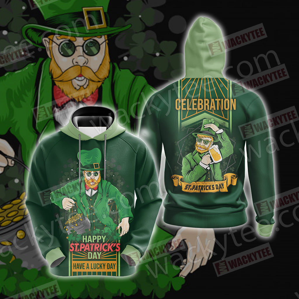 Happy Saint Patrick's Day Have A Lucky Day Unisex 3D Hoodie