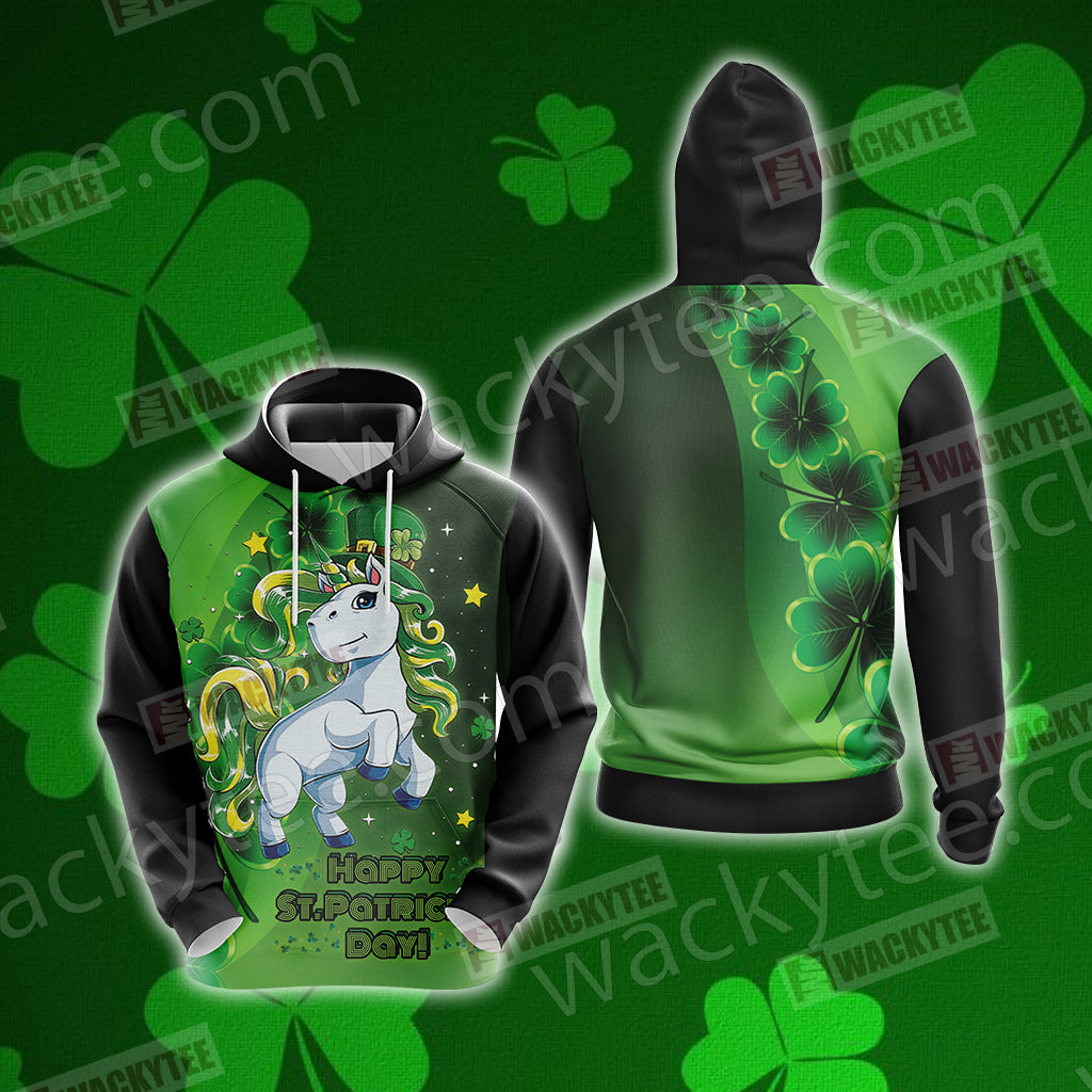 Unicorn Happy Saint Patrick's Day 3D Hoodie