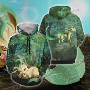 Pokemon Leafeon Unisex 3D Hoodie