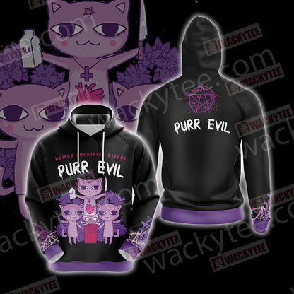 Human Sacrifice Ritual Purr Evil Cat Satan Unisex 3D Hoodie