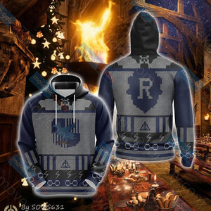 Harry Potter Wise Like A Ravenclaw Knitting Style Unisex 3D Hoodie