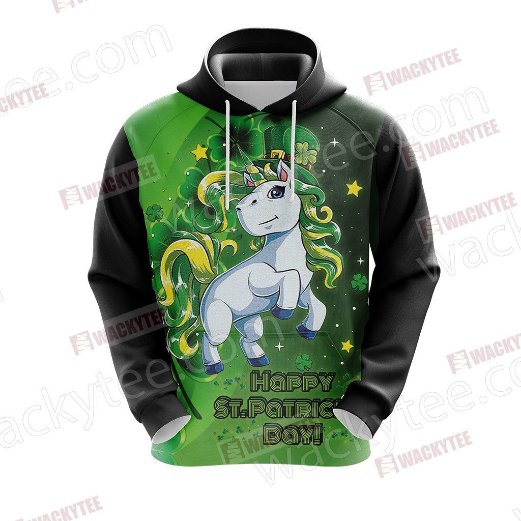 Unicorn Happy Saint Patrick's Day 3D Hoodie