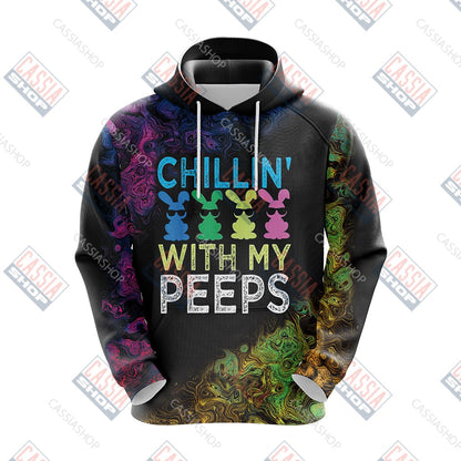 Easter's Day Chillin' With My Peeps Unisex 3D Hoodie