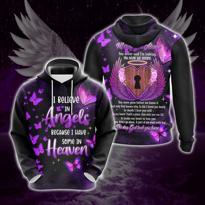 I Believe In Angels Because I Have You In Heaven T-shirt Zip Hoodie Pullover Hoodie Hoodie