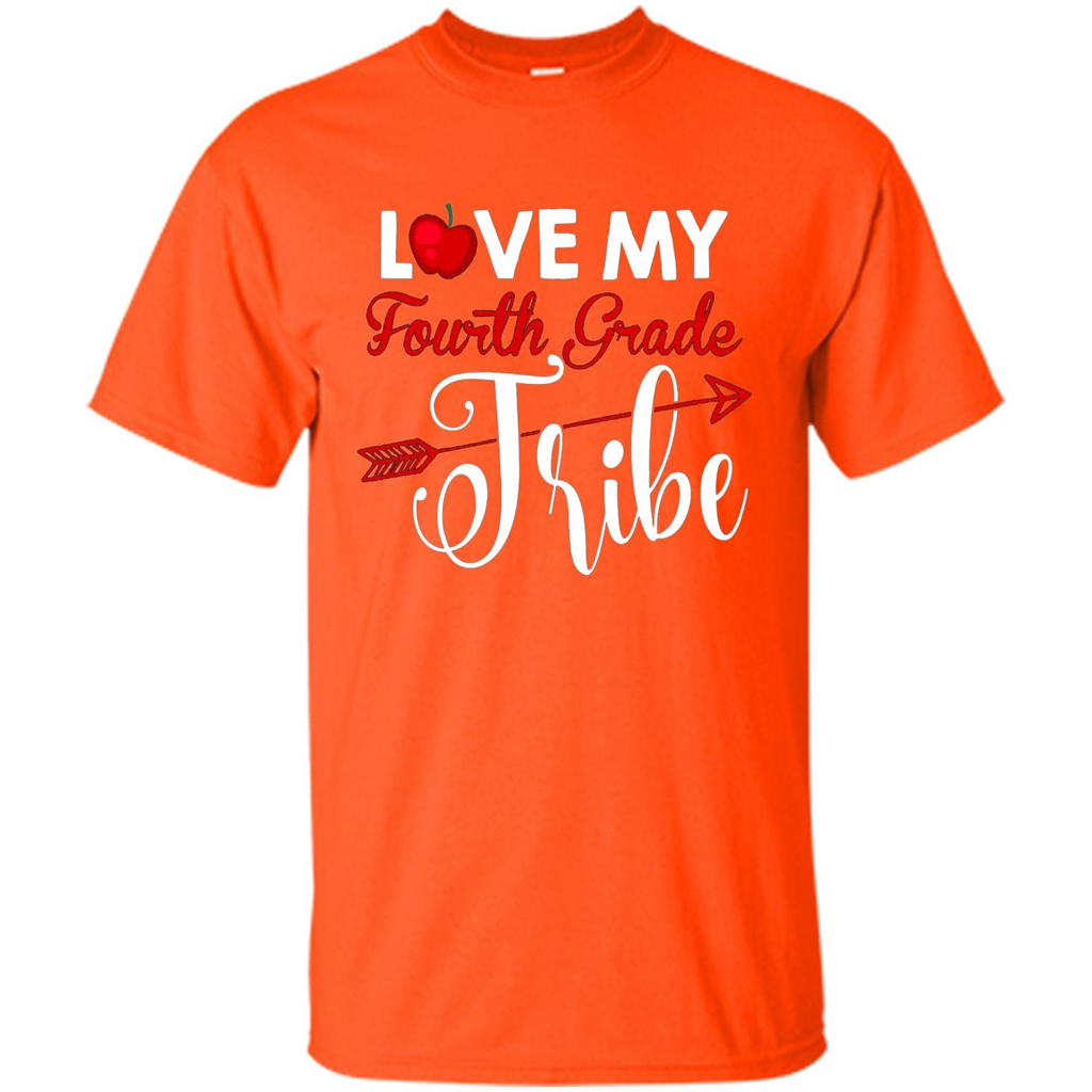 Love My Fourth Grade Tribe T-shirt School Day T-shirt Orange