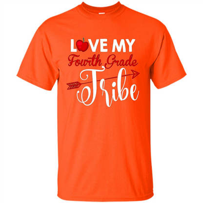 Love My Fourth Grade Tribe T-shirt School Day T-shirt Orange