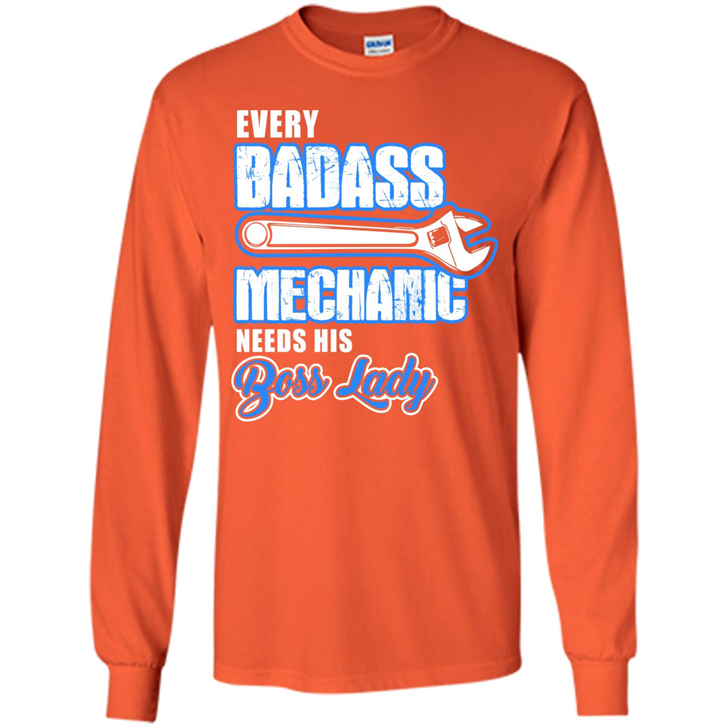 Every Badass Mechanic Needs His Boss Lady T-shirt Orange