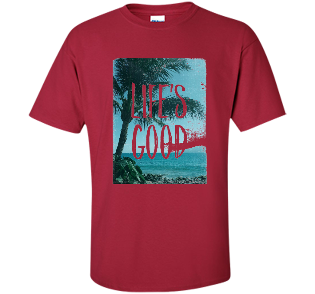 Life's Good Palm Tree T-Shirt cool shirt Cardinal