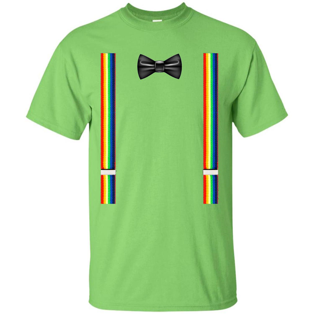 Suspenders And Bowtie Clown Costume T-shirt Lime