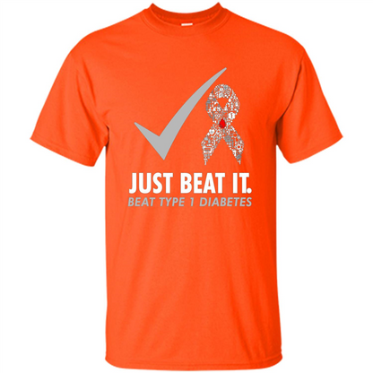 Just Beat It T-shirt Beat Type 1 Diabetes Orange