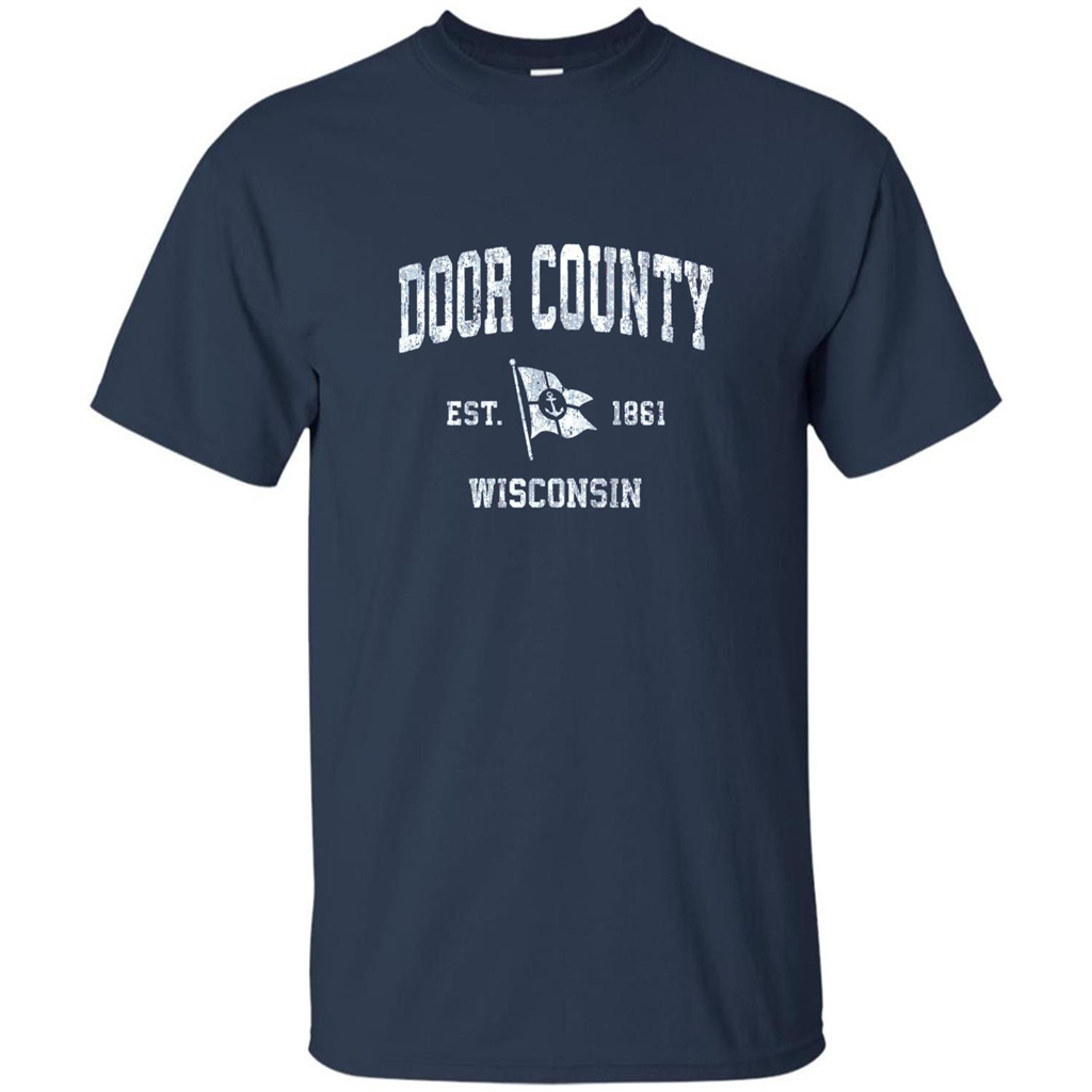 Door County Wisconsin WI Est 1861 T-shirt Navy