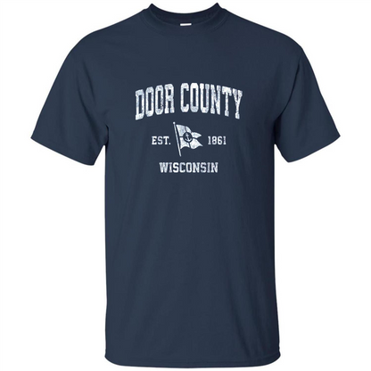 Door County Wisconsin WI Est 1861 T-shirt Navy