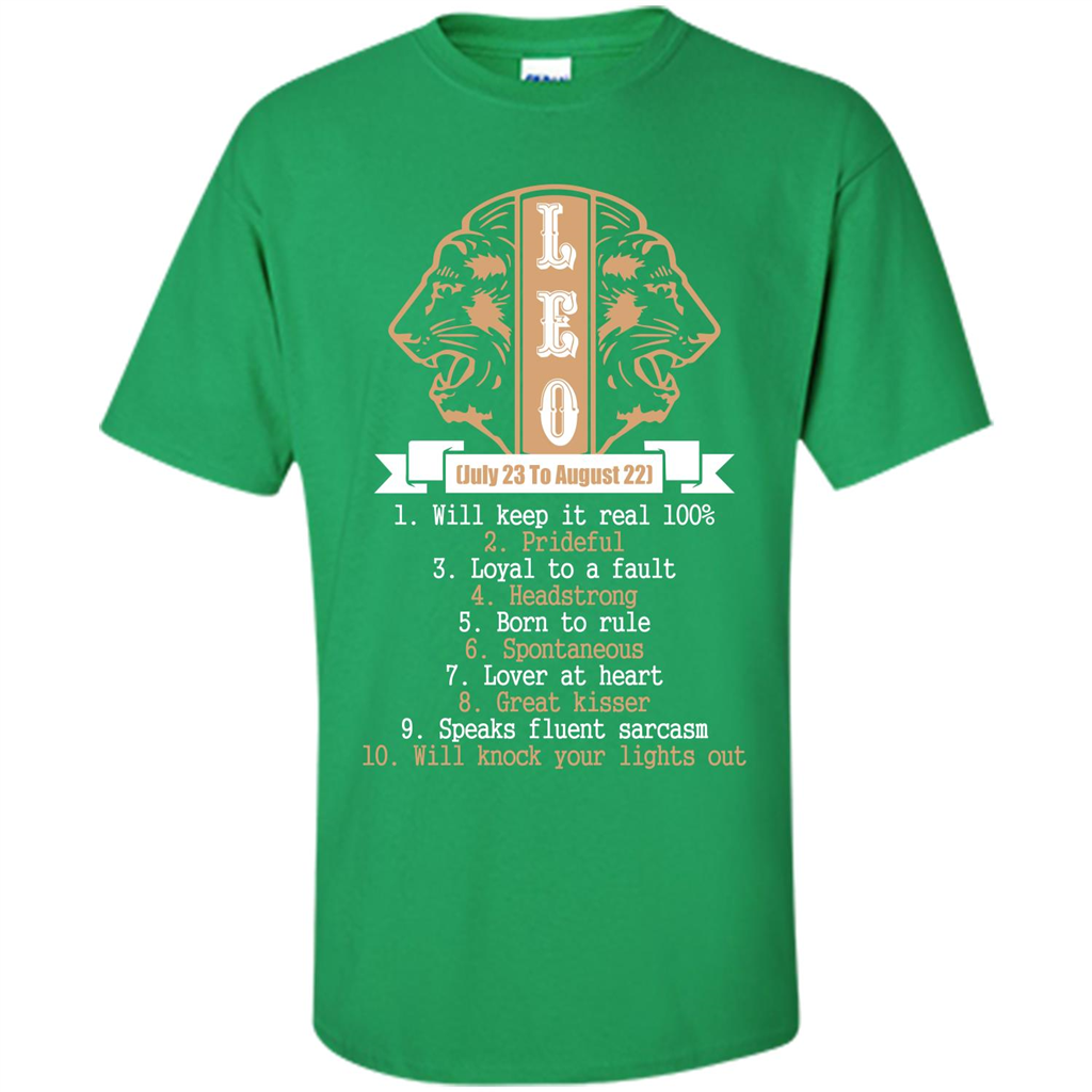 Leo T-shirt Will Knock Your Lights Out Irish Green