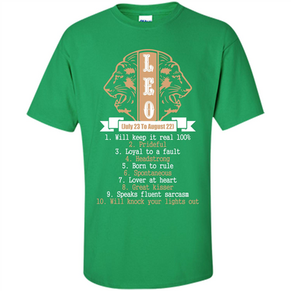 Leo T-shirt Will Knock Your Lights Out Irish Green