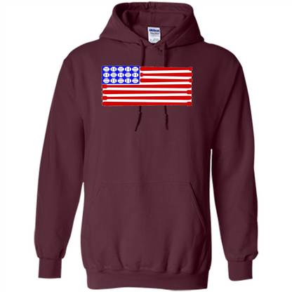 Baseball American Flag T-Shirt Maroon