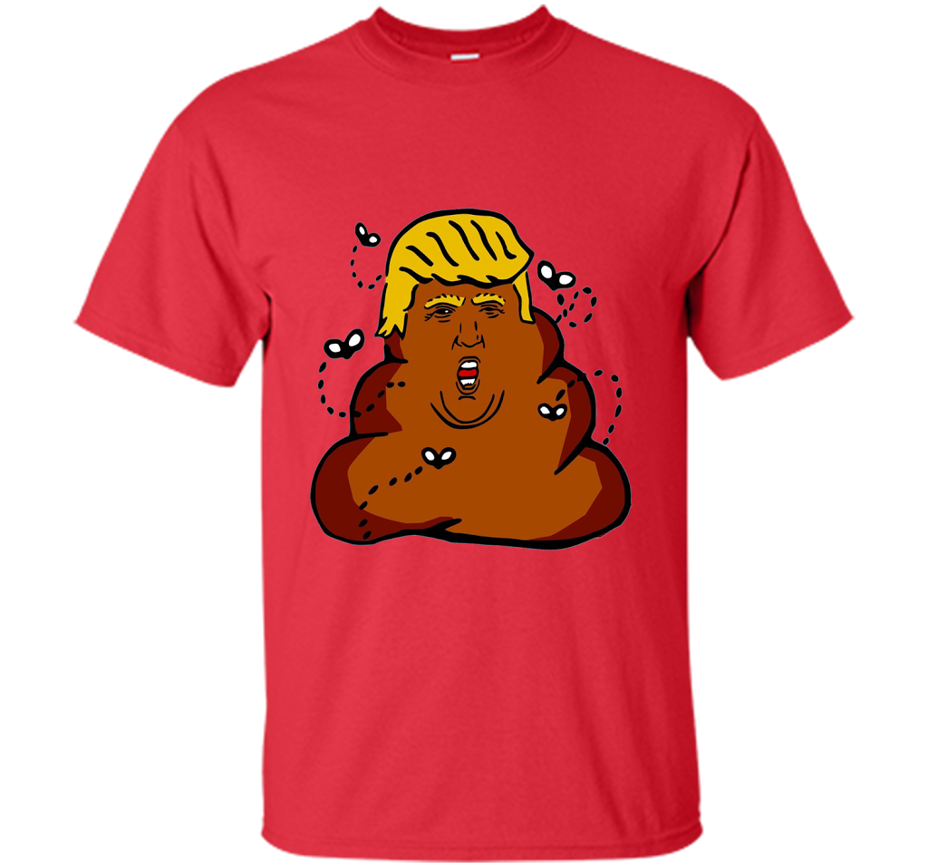 Funny Donald Trump Dump Poop Emoji T-shirt cool shirt Red