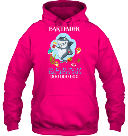 Bartender Shark Doo Doo Doo Shirt Unisex Heavyweight Pullover Hoodie Heliconia