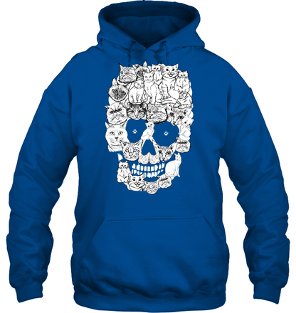Cats Skull Kitten Shirt Unisex Heavyweight Pullover Hoodie Royal