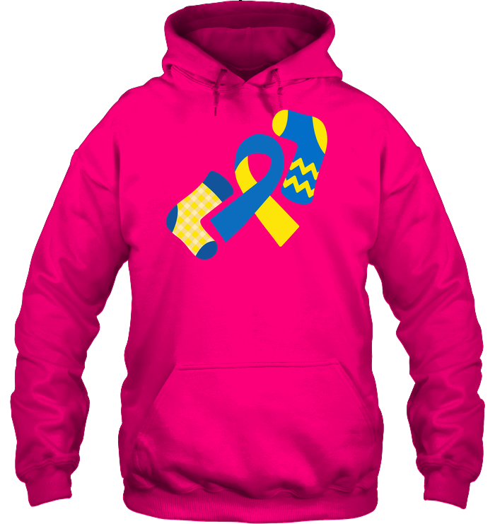 Down Syndrome Awareness Day Socks And Ribbons Shirt Unisex Heavyweight Pullover Hoodie Heliconia