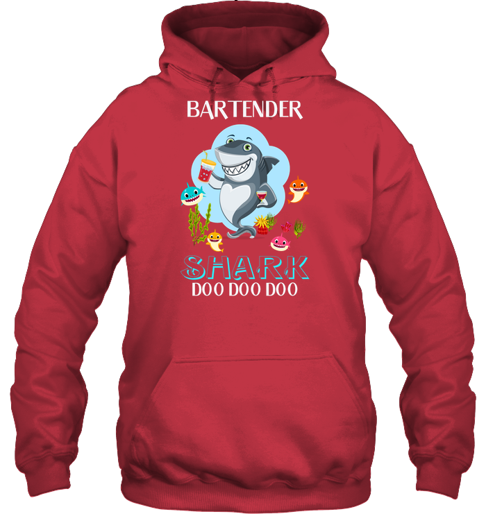 Bartender Shark Doo Doo Doo Shirt Unisex Heavyweight Pullover Hoodie Cardinal Red