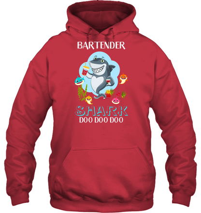 Bartender Shark Doo Doo Doo Shirt Unisex Heavyweight Pullover Hoodie Cardinal Red