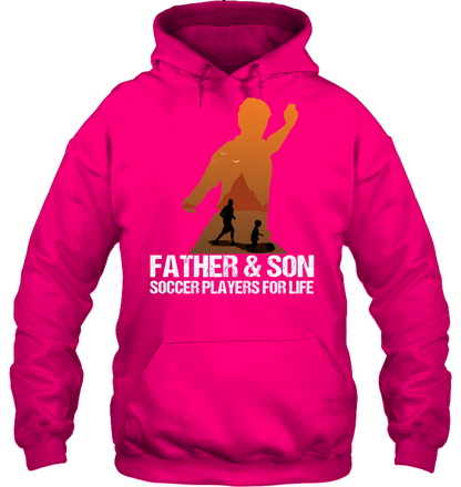 Father And Son Soccer Players For Life Family Shirt Unisex Heavyweight Pullover Hoodie Heliconia
