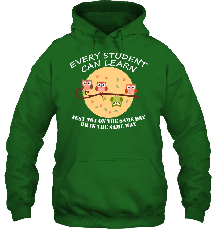 Every Student Can Learn Just Not In The Same Day Or In The Same Way Unisex Heavyweight Pullover Hoodie Irish Green