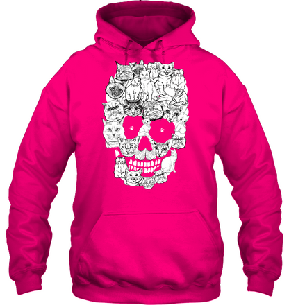 Cats Skull Kitten Shirt Unisex Heavyweight Pullover Hoodie Heliconia