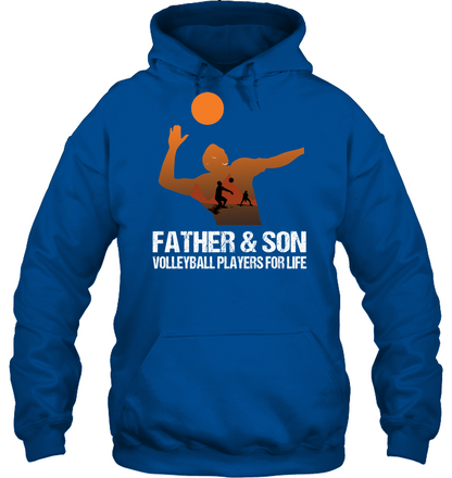 Father And Son Volleyball Players For Life Family Shirt Unisex Heavyweight Pullover Hoodie Royal