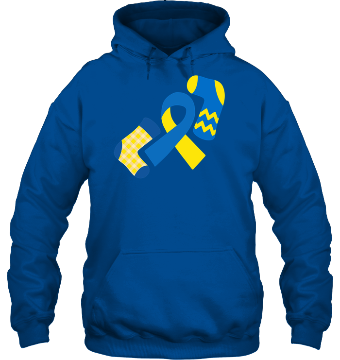 Down Syndrome Awareness Day Socks And Ribbons Shirt Unisex Heavyweight Pullover Hoodie Royal