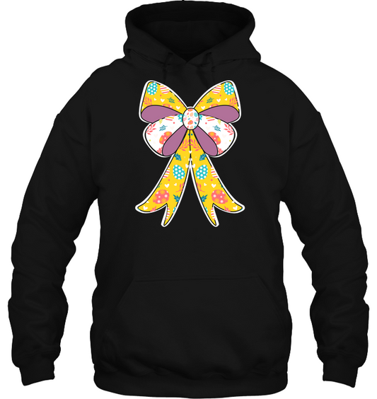 Easter Day Ribbon Shirt Unisex Heavyweight Pullover Hoodie Black