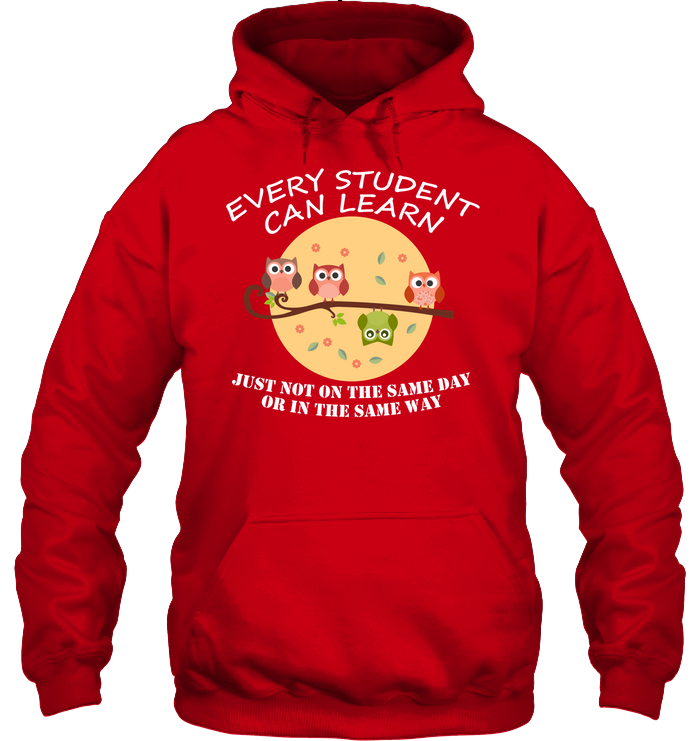 Every Student Can Learn Just Not In The Same Day Or In The Same Way Unisex Heavyweight Pullover Hoodie Red