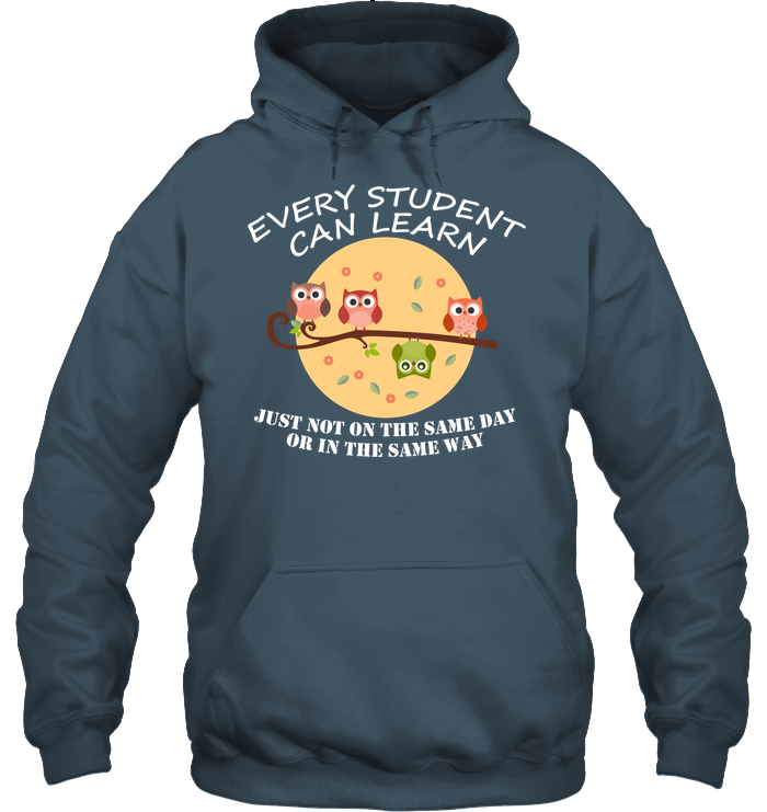 Every Student Can Learn Just Not In The Same Day Or In The Same Way Unisex Heavyweight Pullover Hoodie Dark Heather