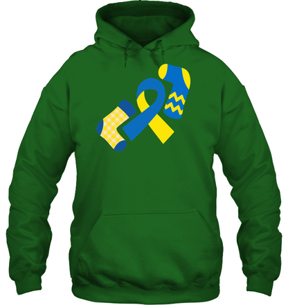 Down Syndrome Awareness Day Socks And Ribbons Shirt Unisex Heavyweight Pullover Hoodie Irish Green