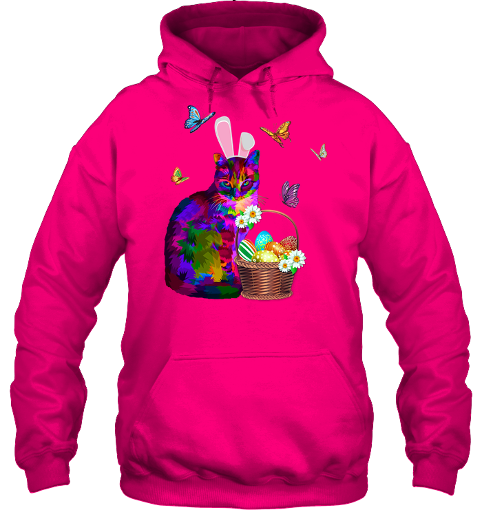 Cat Costume Bunnie Easter Day Shirt Unisex Heavyweight Pullover Hoodie Heliconia
